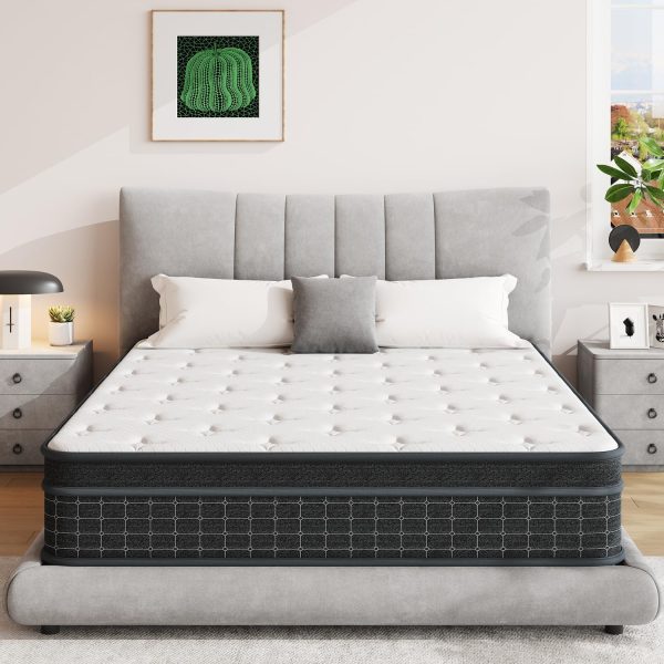 12 Inch Queen Mattress,Queen Size Mattresses in a Box, Individually Wrapped Pocket Coils for Isolate Motion,Pressure Relief,  Certified, Support Comfort & Medium Firm
